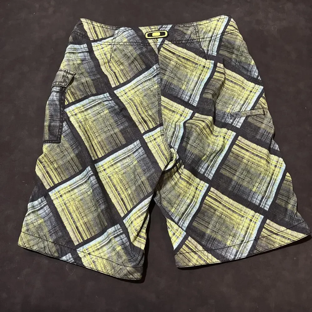 Oakley Board Software Shorts Men Large Vintage Black Surf Swim Trunks Drawstring